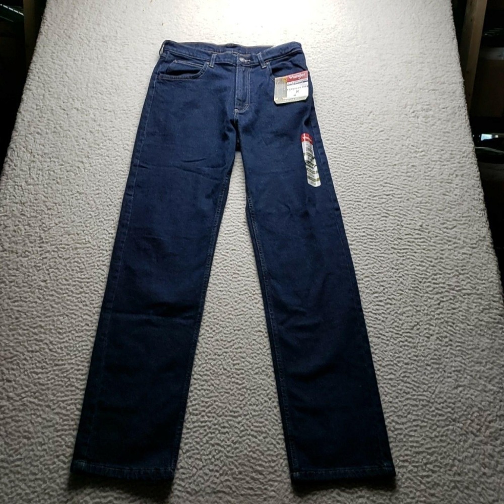 Wrangler Five Star Jeans Mens 32x34 Blue Regular Fit Straight Stretch Denim